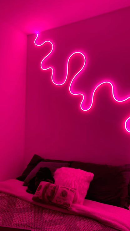 LED Neon Wave Wall Light – Aesthetic Room Decor